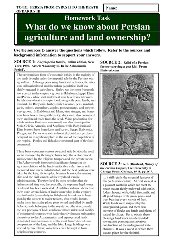What do we know about Persian agriculture and land ownership?