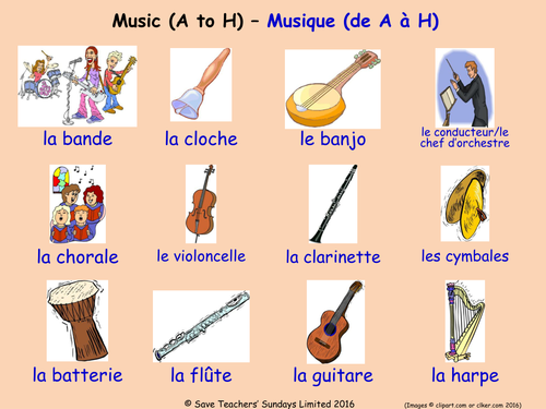 Musical Instruments in French Posters (2 French  posters)