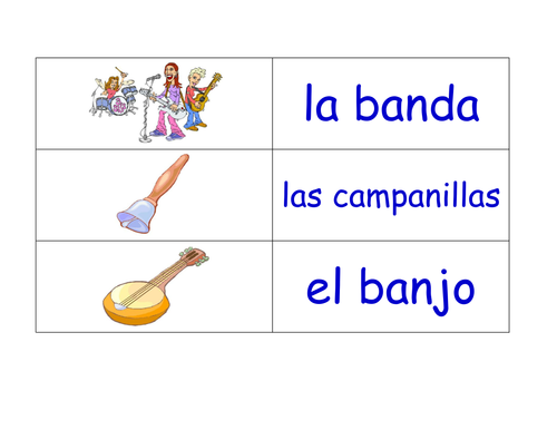 Music in Spanish Flashcards (24 Spanish Flash Cards on the Topic of Music)