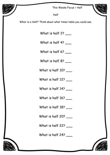 year 2 halving halving from 40 worksheets differentiated