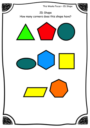 Year 2 2D Shape How Many Corners Worksheets Differentiated Editable Teaching Resources