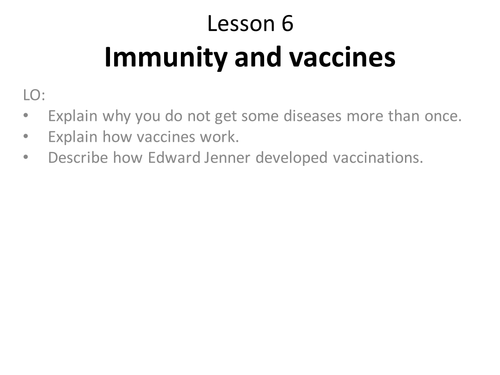 KS3 microbes and disease- immunity and vaccination