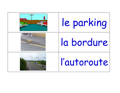 Transport in French Flashcards (36 French Transport Flash Cards)