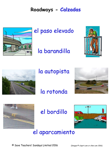 Transport in Spanish Activities (6 pages covering 36 Spanish Transport words)