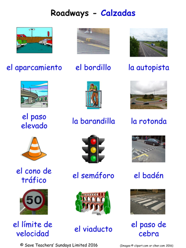 Transport in Spanish Word Searches (3 Wordsearches)