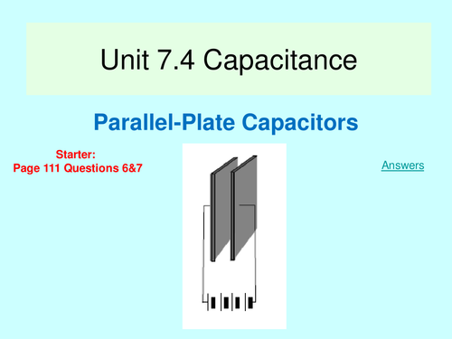 AQA A Level Year 2 - Parallel Plate Capacitors