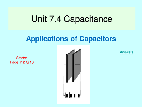 AQA A Level Year 2 - L3 Applications of Capacitors