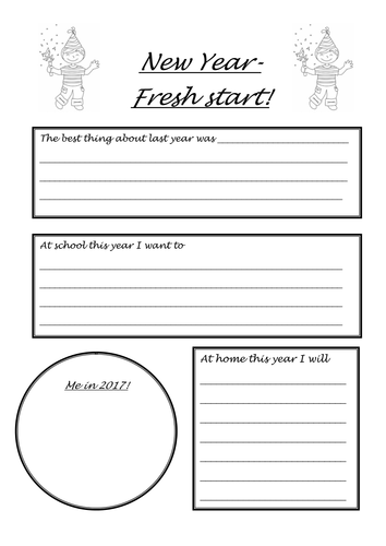 New Year Resolutions 2017 template