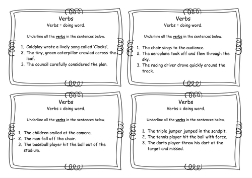 Year 3 - Verbs - Task Cards - Early Morning - Challenge ...