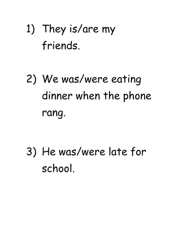 2 Subject Verb Agreement Activities