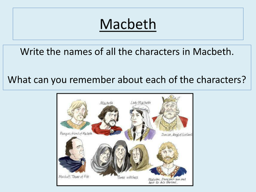 Macbeth lesson - Making Top Trump cards
