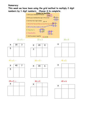 2dx1d grid method worksheet