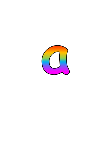 rainbow lettering on word