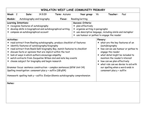 Writing biography/autobiography