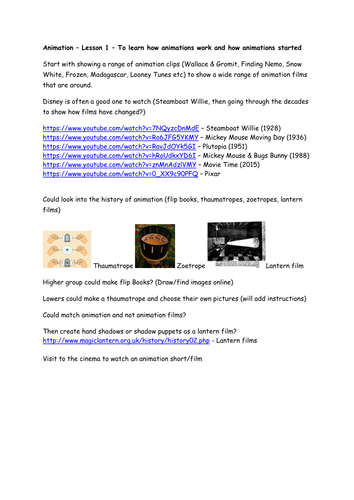 Animation Brief Lesson Plan