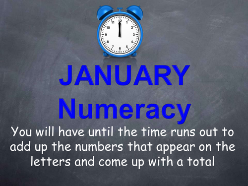 New Year - Tutor Time - Word of The Week Numeracy for January