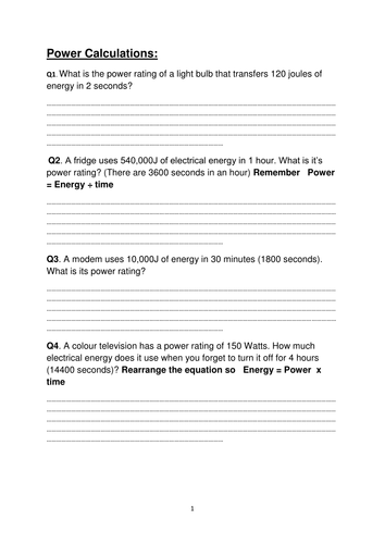 year 8 physics p2 27 electrical energy and power