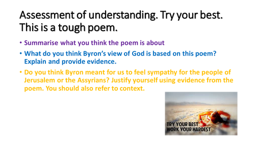 Edexcel conflict poetry 9-1 What were they like Posion tree Man he killed Sannacherib  No problem