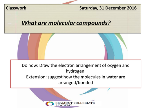 CC7a Molecular Compounds Edexcel 9-1
