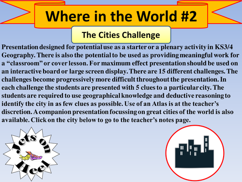 Where In The World ~ The Cities Challenge