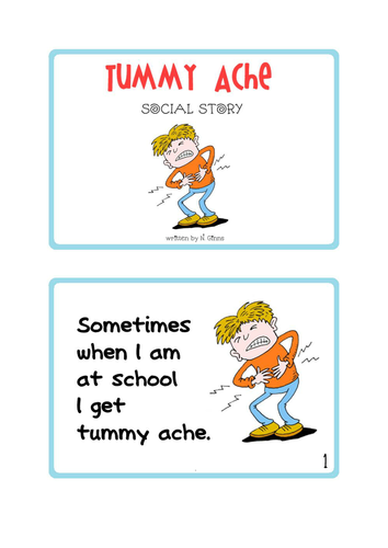 Tummy Ache Social Story Flash cards (SEN, Autism)