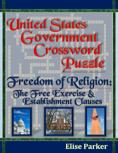 Freedom of Religion Crossword Puzzle: Free Exercise & Establishment Clauses (U.S. Gov't Puzzle)