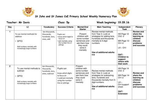 Year 5 Adding and Subtracting Numbers Mentally