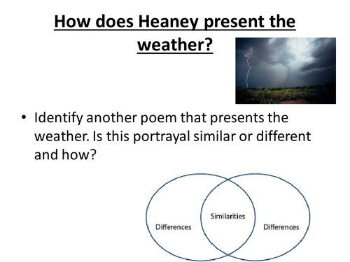 Power & conflict poetry Comparing Exposure & storm on the island with structure strip