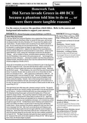 Did Xerxes invade Greece in 480 BCE because a phantom told him to do so?