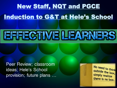 New Staff Induction-NQT-PGCE G&T resource
