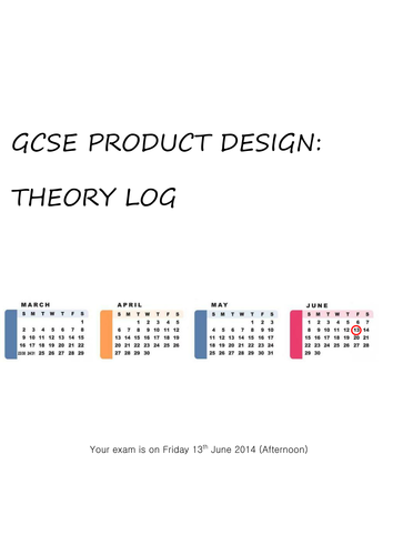 AQA GCSE Product Design learning log