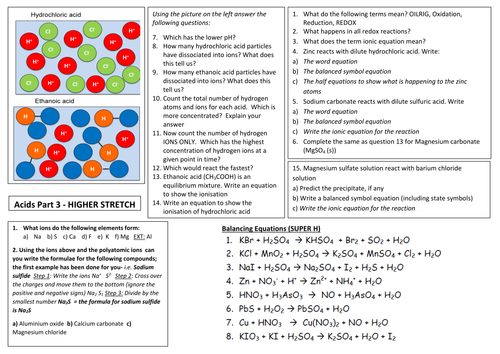 Edexcel 9 1 Cc8 Acid And Alkali Revision Mats 8a 8b 8c 8e 8f 8g Core Practical Ans 9875