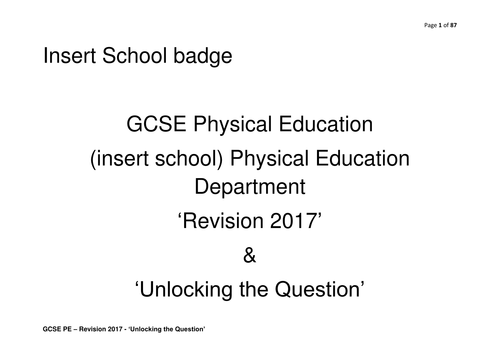 GCSE Physical Education OCR - Past Exam Questions and Answers