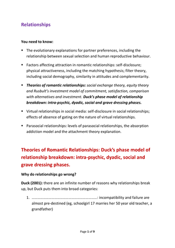 Relationships - Theories - Duck's phase model - to go with full Relationships ppt