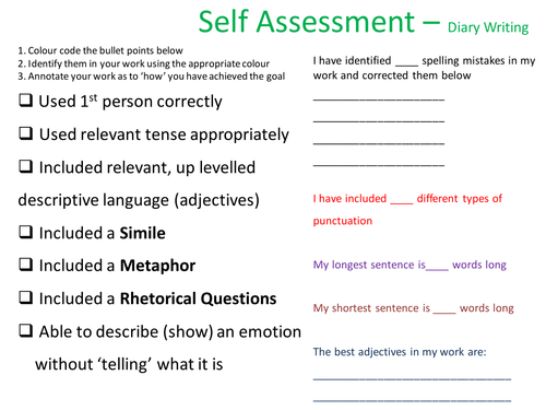 Self-Assessment template