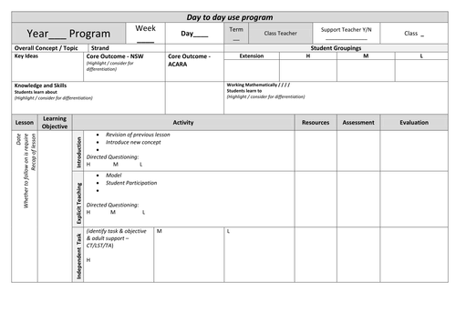 Planning Proforma