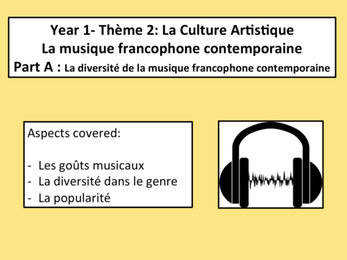 La musique francophone contemporaine- La diversité- A Level French