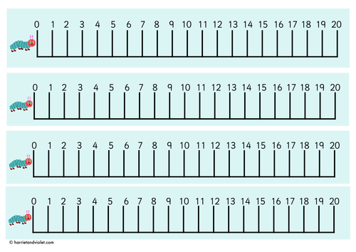 The Very Hungry Caterpillar style - Number Line and Alphabet Chart