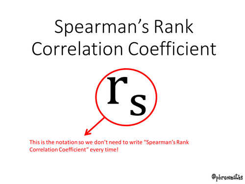 Spearman's Rank Correlation Coefficient