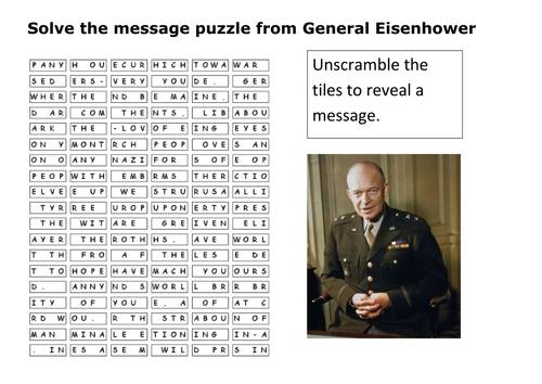 Solve the message puzzle from General Eisenhower D Day Message ...