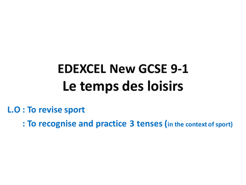 Les Sports using 3 tenses