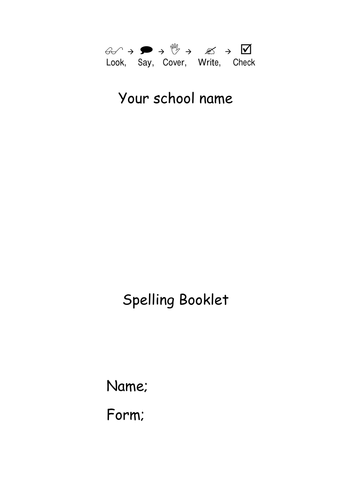 Spelling booklet - Term 3 - Whole School Literacy