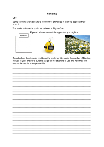 Sampling 6 Mark Question Required Practical