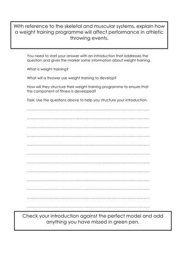 Edexcel GCSE PE (2012 specification 2015 question paper help sheets