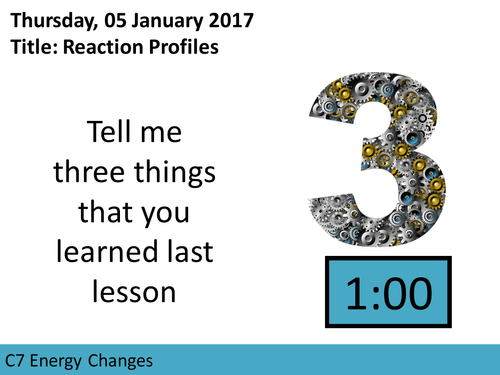 AQA GCSE C7 Energy Changes L4 Reaction Profiles