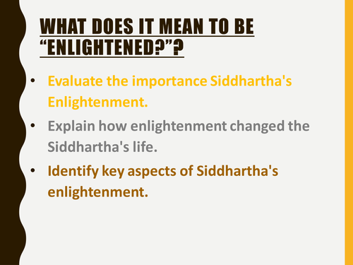 AQA Buddhism - Enlightenment of Siddthartha