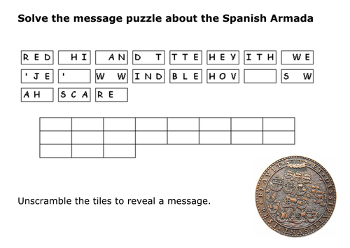 Solve the message puzzle about the Spanish Armada