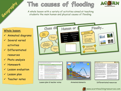 Geography - The causes of flooding - Whole lesson