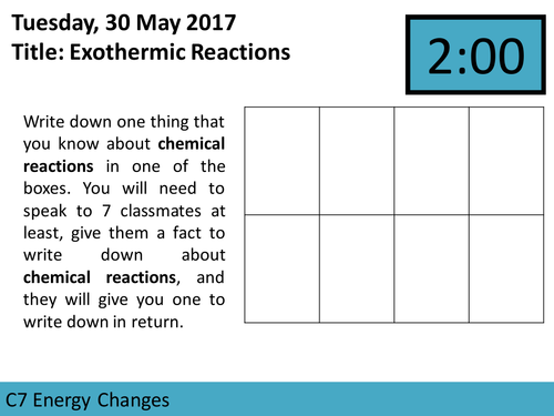 AQA GCSE C7 Energy Changes Sequence of Lessons and Scheme of Work for Trilogy Specification