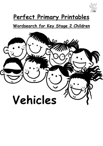 English. Wordsearch: Vehicles
